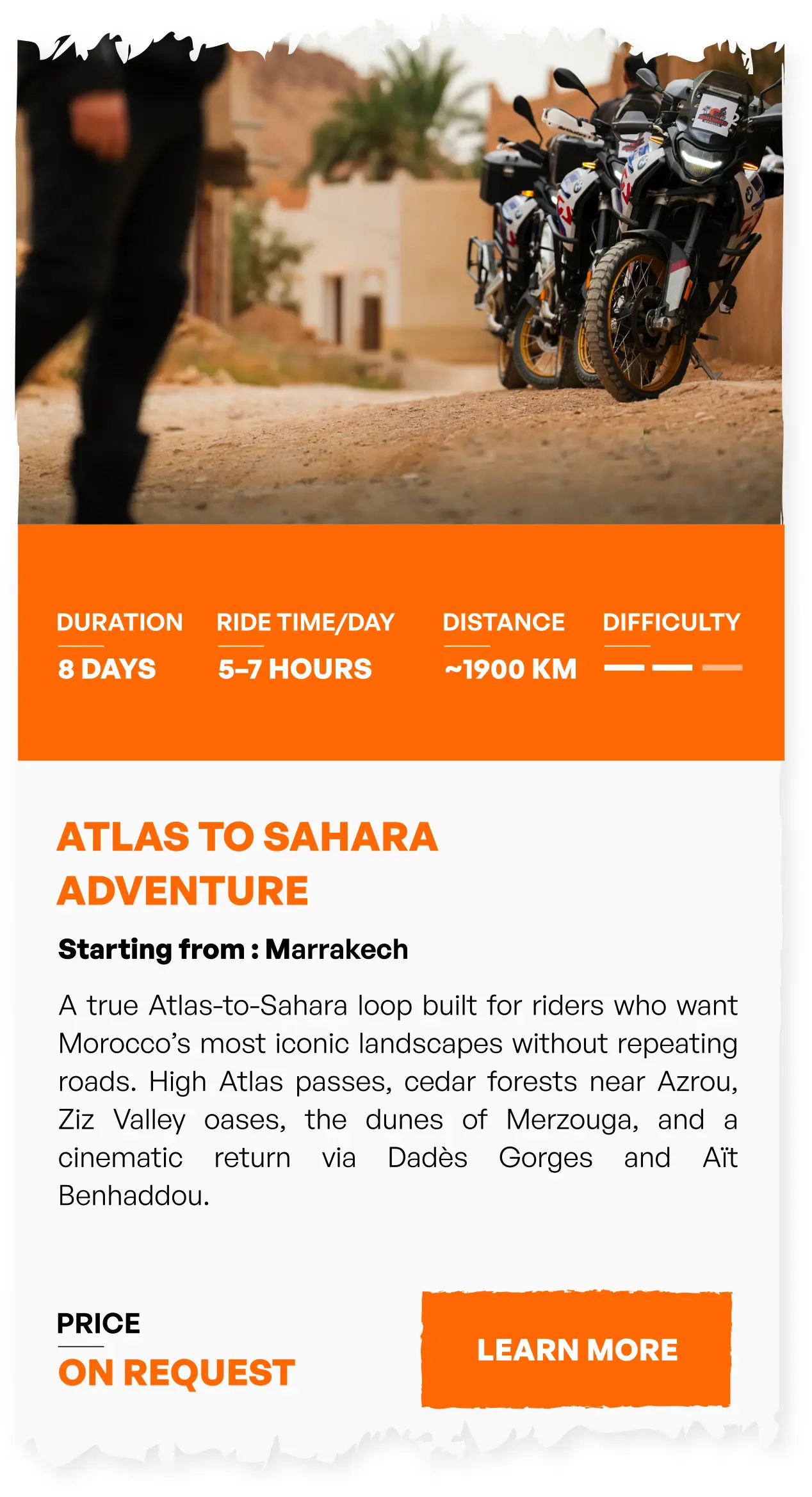 Atlas to Sahara Adventure — 8 days — Moderate — Marrakech