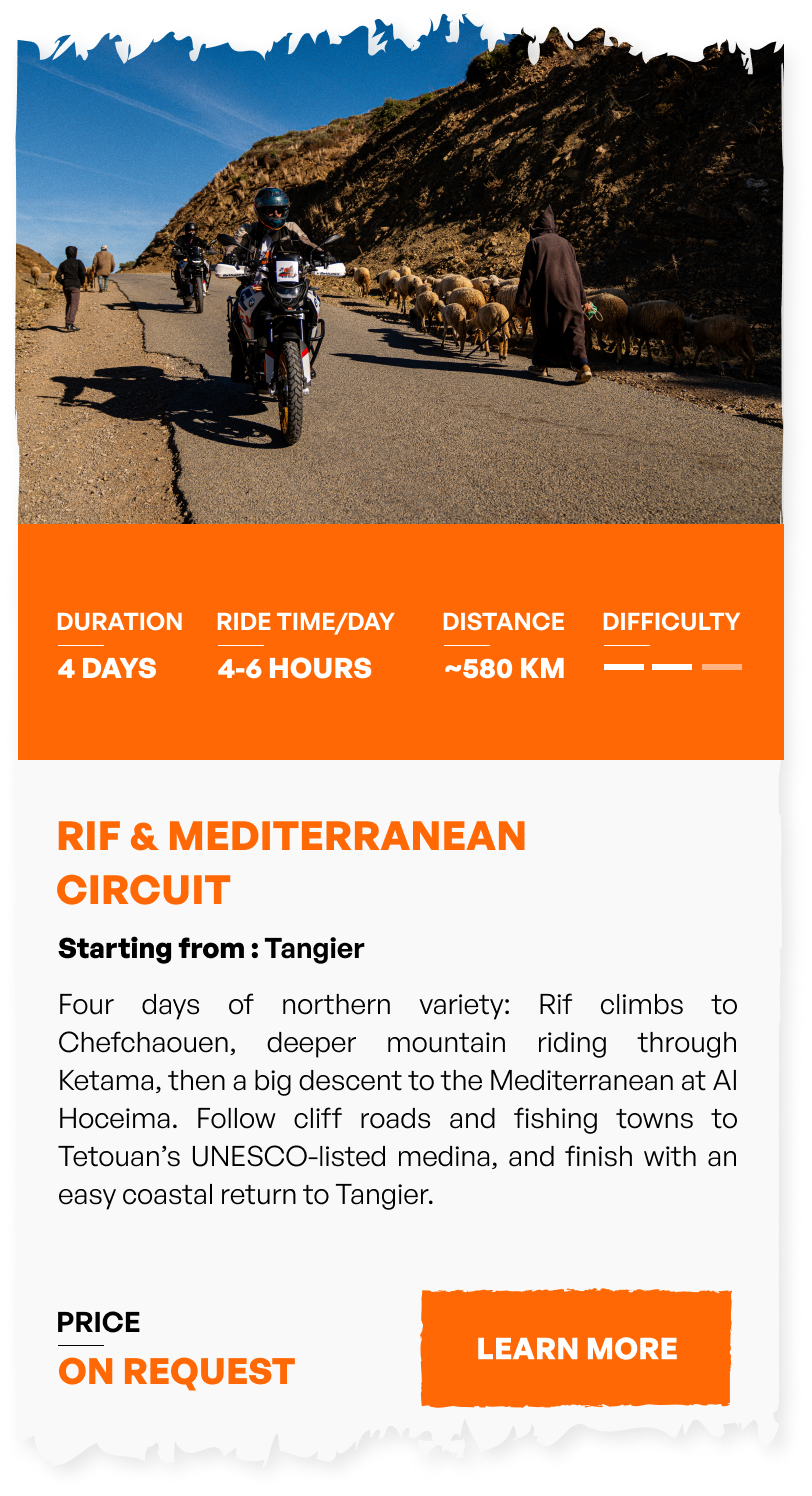 Rif & Mediterranean Circuit — 4 days — Moderate — Tangier
